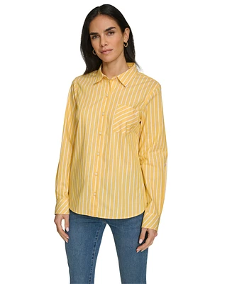 Nautica Jeans Women's Sail Stripe Roll Tab Top