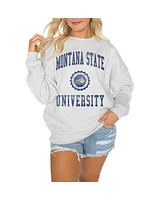 Gameday Couture Women's Steel Montana State Bobcats Good Vibes Premium Fleece Drop Shoulder Pullover Sweatshirt