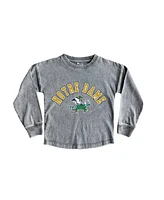 Gameday Couture Big Girls Gray Notre Dame Fighting Irish Faded Wash Pullover Top