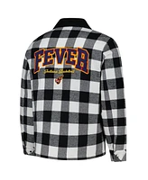 The Wild Collective Men's and Women's Black/White Indiana Fever Flannel Full-Zip Shacket