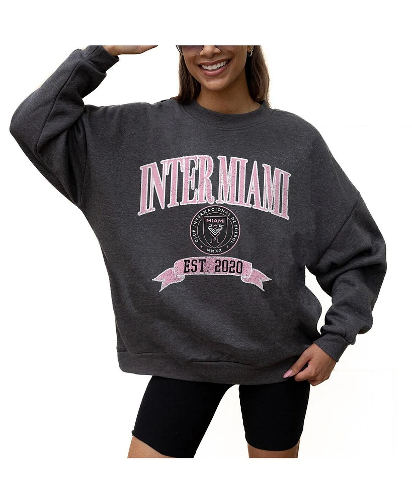 Gameday Couture Women's Charcoal Inter Miami Cf Seal The Deal Pullover Sweatshirt