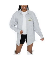 Gameday Couture Women's Ash Green Bay Packers Full-Button Long Sleeve Overshirt Top