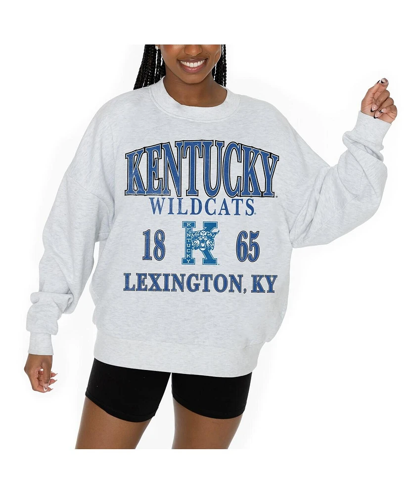 Gameday Couture Women's Ash Kentucky Wildcats Premium Fleece Pullover Sweatshirt