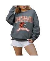 Gameday Couture Women's Charcoal Cincinnati Bengals Seal The Deal Premium Fleece Drop Shoulder Pullover Sweatshirt
