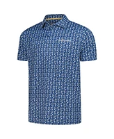 Barstool Golf Men's Navy The Players Surf N Turf Printed Polo Shirt