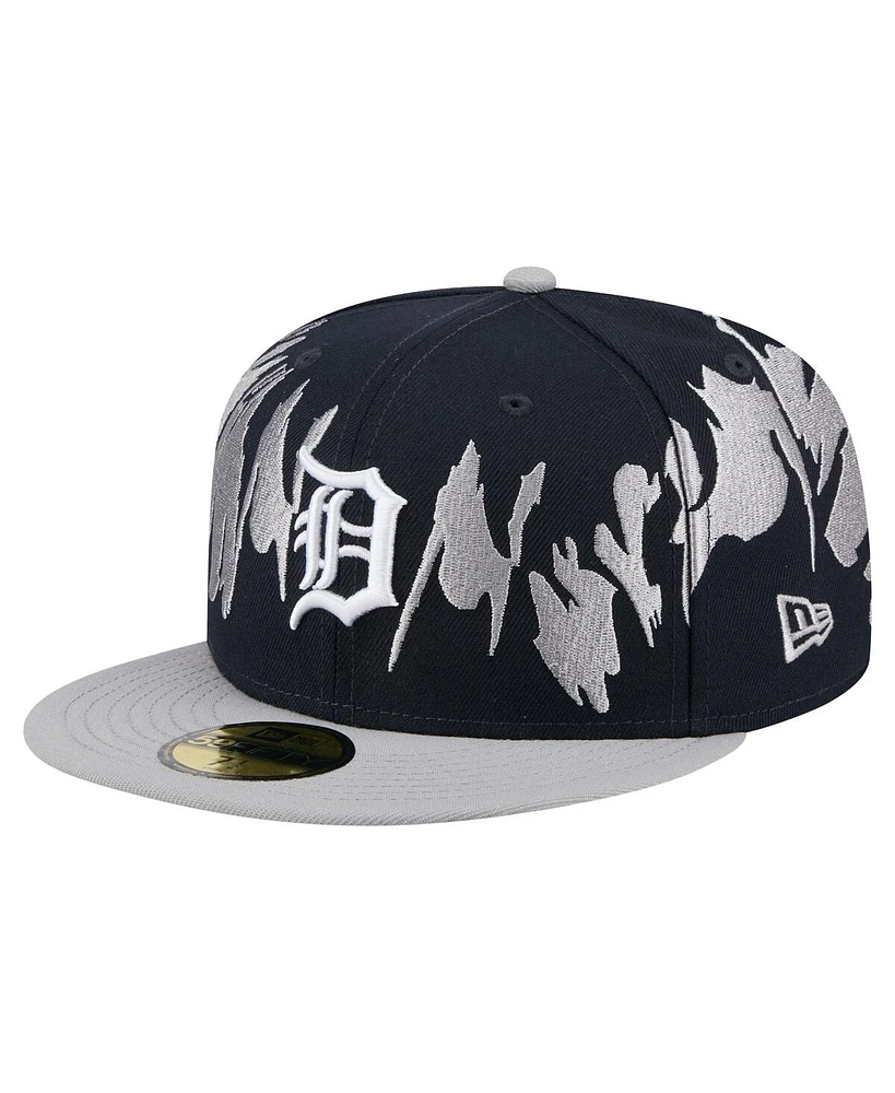 New Era Men's Navy/Gray Detroit Tigers Retro Pattern 59FIFTY Fitted Hat