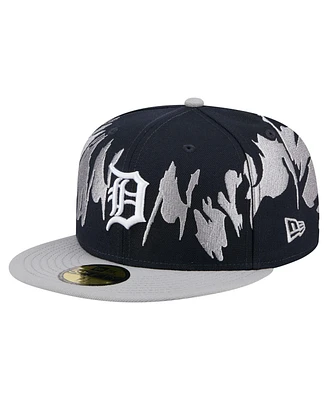 New Era Men's Navy/Gray Detroit Tigers Retro Pattern 59FIFTY Fitted Hat