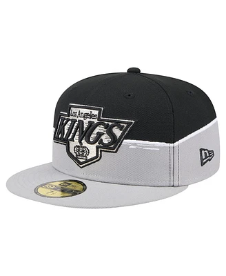 New Era Men's Silver/Black Los Angeles Kings Vintage Color Dip 59FIFTY Fitted Hat