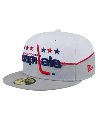 New Era Men's Gray/White Washington Capitals Vintage Color Dip 59FIFTY Fitted Hat