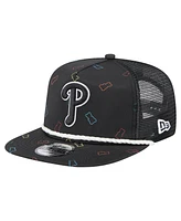 New Era Men's Black Philadelphia Phillies Gummy Golfer Trucker Adjustable Hat