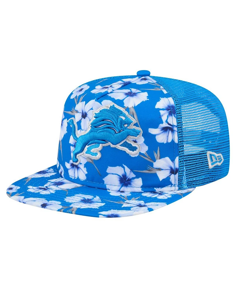 New Era Men's Blue Detroit Lions Adventure Pattern Golfer Snapback Hat