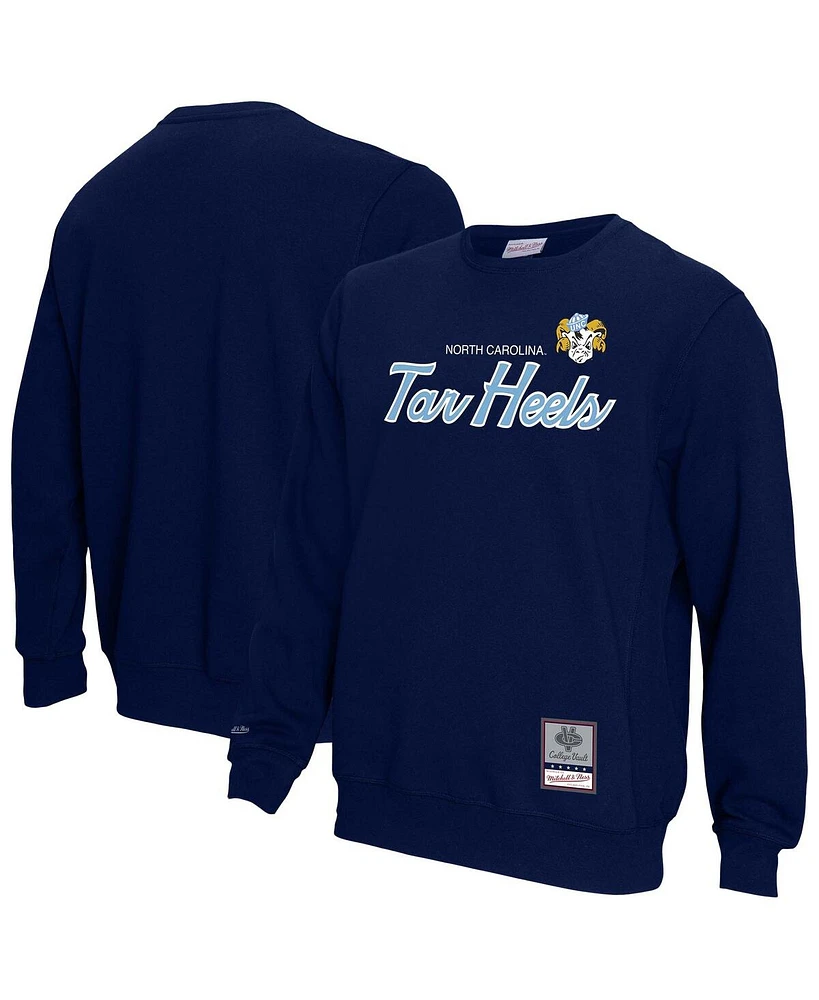 Mitchell & Ness Men's Navy North Carolina Tar Heels Elite Script Pullover Sweatshirt