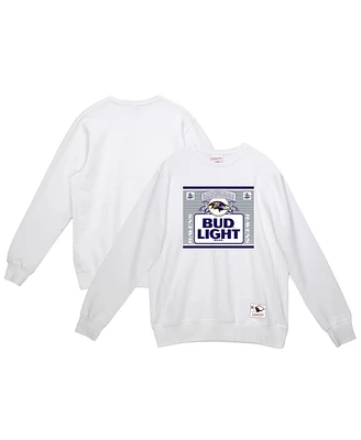 Mitchell & Ness Men's Light White Baltimore Ravens The Crest Pullover Sweatshirt