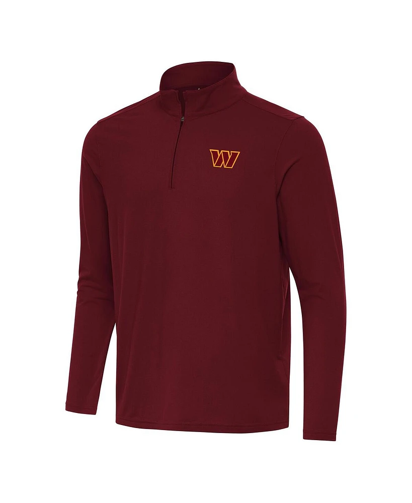 Antigua Men's Burgundy Washington Commanders Intent Quarter-Zip Pullover Top