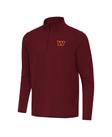 Antigua Men's Burgundy Washington Commanders Intent Quarter-Zip Pullover Top
