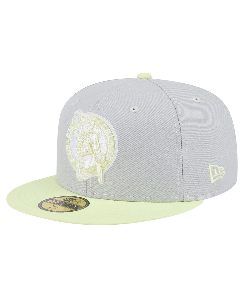 New Era Men's Gray/Green Boston Celtics Color Pack 2-Tone 59FIFTY Fitted Hat