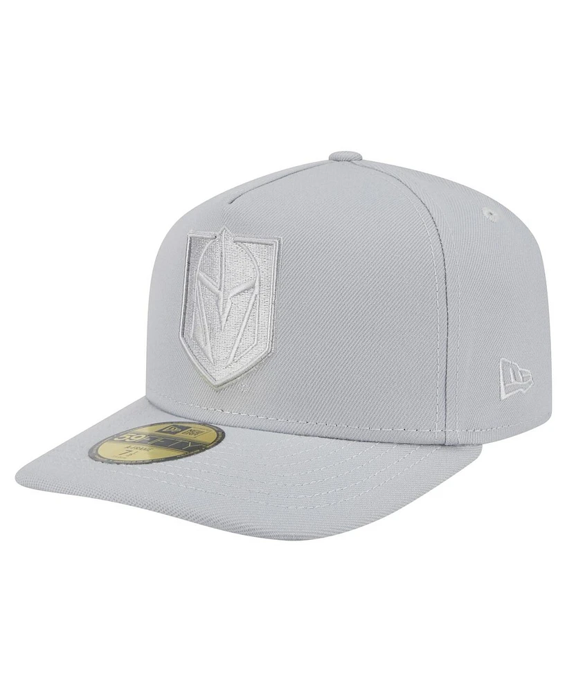 New Era Men's Gray Vegas Golden Knights Color Pack A-Frame 59FIFTY Fitted Hat