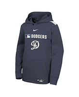 Nike Big Boys and Girls Navy Los Angeles Dodgers City Connect Authentic Collection Performance Pullover Hoodie