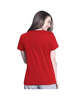 G-iii 4Her by Carl Banks Women's Red Bubba Wallace Batter Up V-Neck T-Shirt