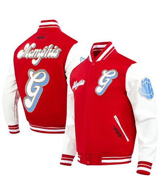 Pro Standard Men's Red/White Memphis Grizzlies 2024/25 City Edition Wool Varsity Full-Zip Jacket