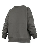 Pressbox Women's Charcoal Oklahoma Sooners Pocketed Raglan Pullover Sweatshirt