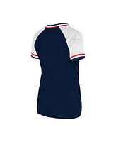 New Era Women's Navy Atlanta Braves Gameday Raglan V-Neck T-Shirt