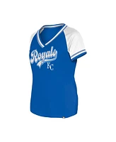 New Era Women's Royal Kansas City Royals Gameday Raglan V-Neck T-Shirt