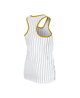 New Era Women's White Milwaukee Brewers Gameday Pinstripe Tank Top