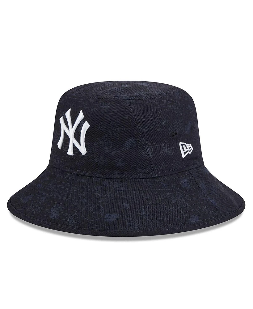 New Era Big Boys and Girls Navy New York Yankees 2025 Spring Training All Over Print Bucket Hat