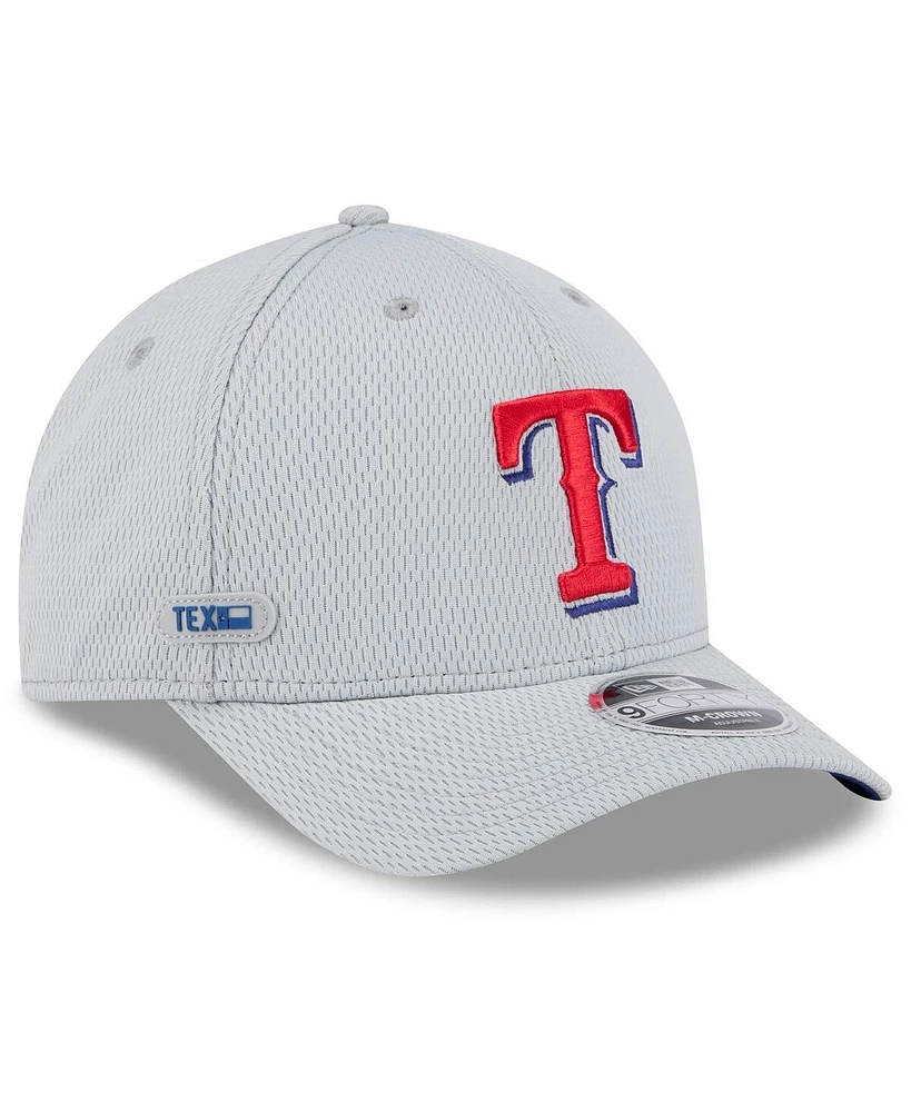 New Era Men's Gray Texas Rangers 2025 Mlb Clubhouse 9FORTY M-Crown Adjustable Hat