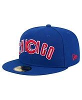 New Era Men's Royal Chicago Cubs Overlap 59FIFTY Fitted Hat
