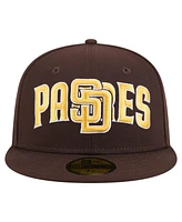 New Era Men's Brown San Diego Padres Overlap 59FIFTY Fitted Hat