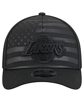 New Era Men's Black Los Angeles Lakers Game Day Flag A-Frame 9FORTY Adjustable Hat