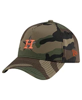 New Era Men's Camo Houston Astros Woodland Team Pop 9FORTY A-Frame Adjustable Hat