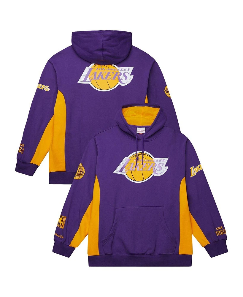 Mitchell & Ness Men's Purple Los Angeles Lakers Hardwood Classics Team Origins Fleece Pullover Hoodie