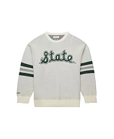 Mitchell & Ness Men's Cream Michigan State Spartans Retro Pullover Sweater