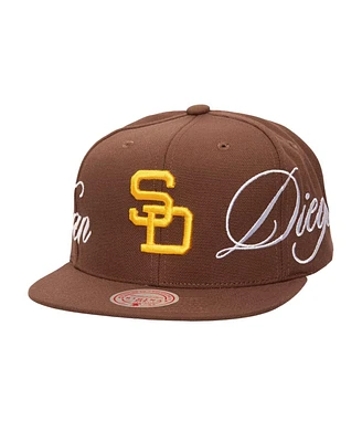 Mitchell & Ness Men's Brown San Diego Padres Just Don x Mlb Lux Script Snapback Hat