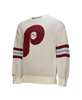 Mitchell & Ness Men's Cream Philadelphia Phillies Retro Pullover Sweater