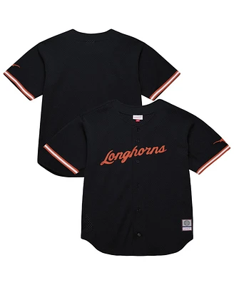 Mitchell & Ness Men's Black Texas Longhorns On The Clock Full-Button Fashion Jersey