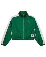 Mitchell & Ness Women's Green New York Jets Nylon Cropped Full-Zip Jacket