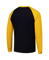 Mitchell & Ness Men's Black/Gold Pittsburgh Penguins Legendary Slub Raglan Long Sleeve T-Shirt