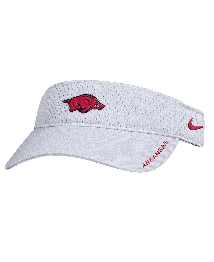 Nike Men's White Arkansas Razorbacks On-Field Softball Authentic Ace Performance Adjustable Visor Hat