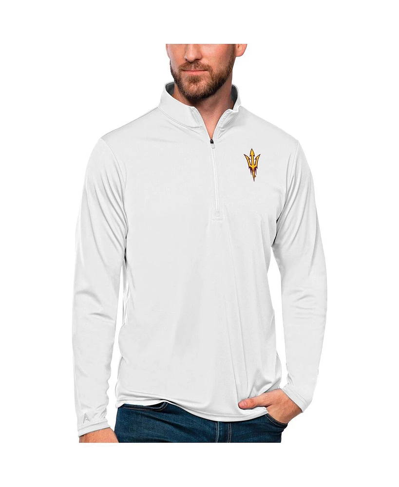 Antigua Men's White Arizona State Sun Devils Tribute Quarter-Zip Top