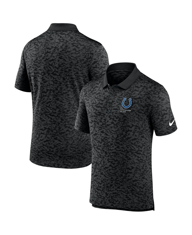 Nike Men's Black Indianapolis Colts Pique Fashion Performance Polo Shirt