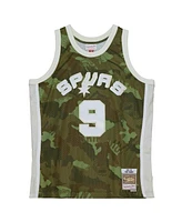 Mitchell & Ness Men's Tony Parker Camo San Antonio Spurs Hardwood Classics 2000/01 Ghost Green Swingman Jersey