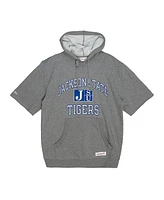 Mitchell & Ness Men's Heather Gray Jackson State Tigers Fleece Short Sleeve Pullover Hoodie