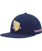 Mitchell & Ness Men's Navy New Jersey Nets 35 Years Burnt Sunrise Fitted Hat