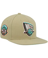 Mitchell & Ness Men's Khaki New Jersey Nets 35th Anniversary Hardwood Classics Malibu Sunrise Fitted Hat