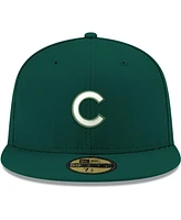 New Era Men's Green Chicago Cubs White Logo 59FIFTY Fitted Hat