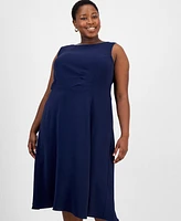 Connected Plus Sleeveless Boat-Neck Midi Dress